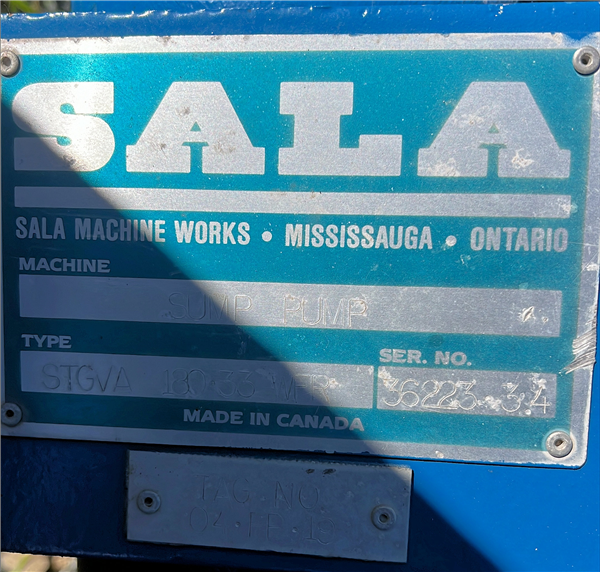 2 Units - Sala Model Stgva180-33wfr, 3" Intertank Carbon Transfer Pumps, 75" Sump With 3 Hp Motor)